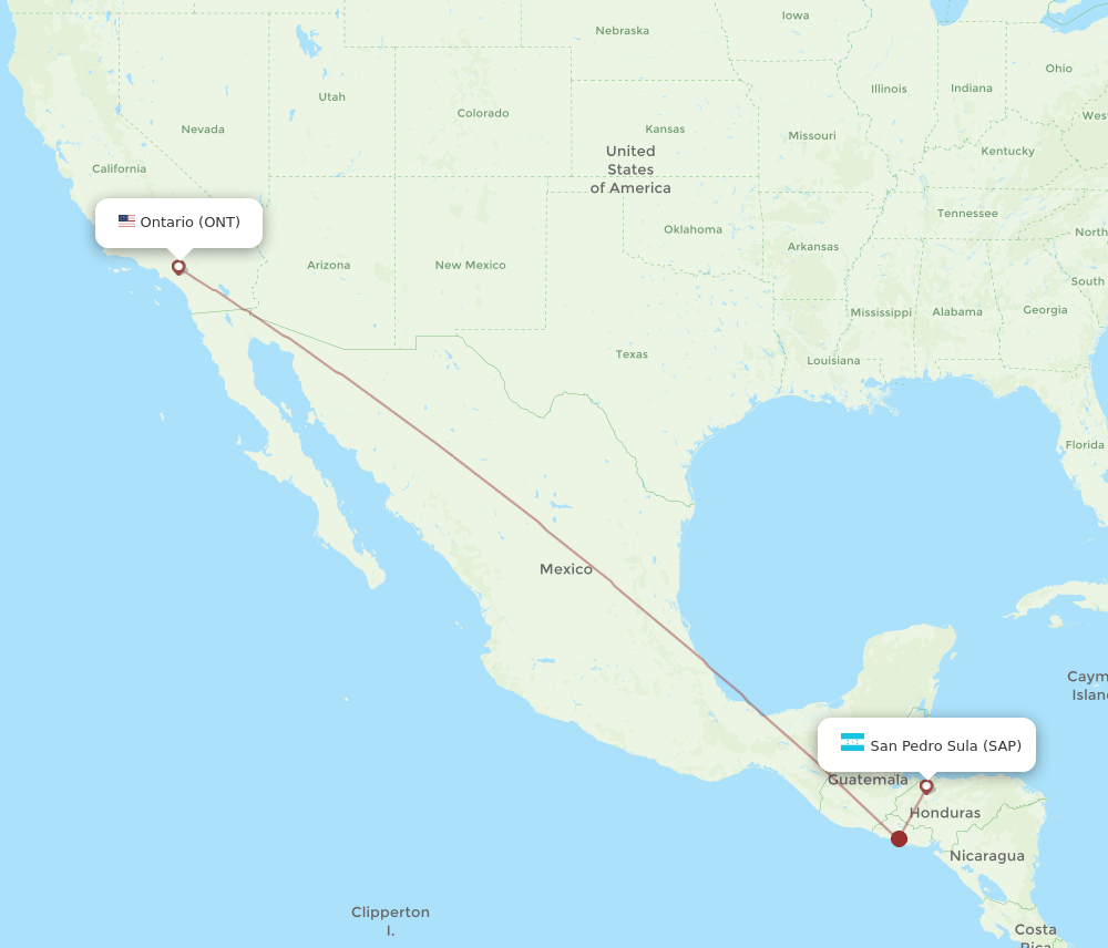 ONT-SAP flight routes