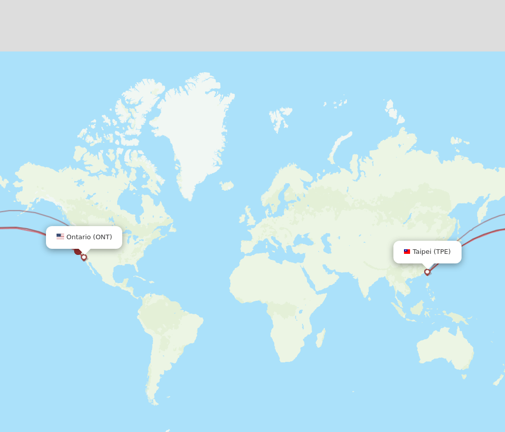 ONT-TPE flight routes