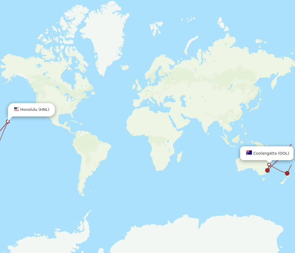 OOL to HNL flights and routes map