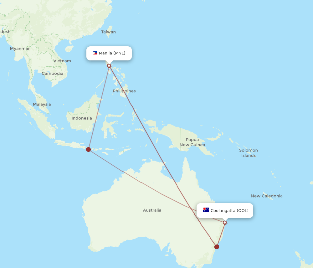 OOL-MNL flight routes
