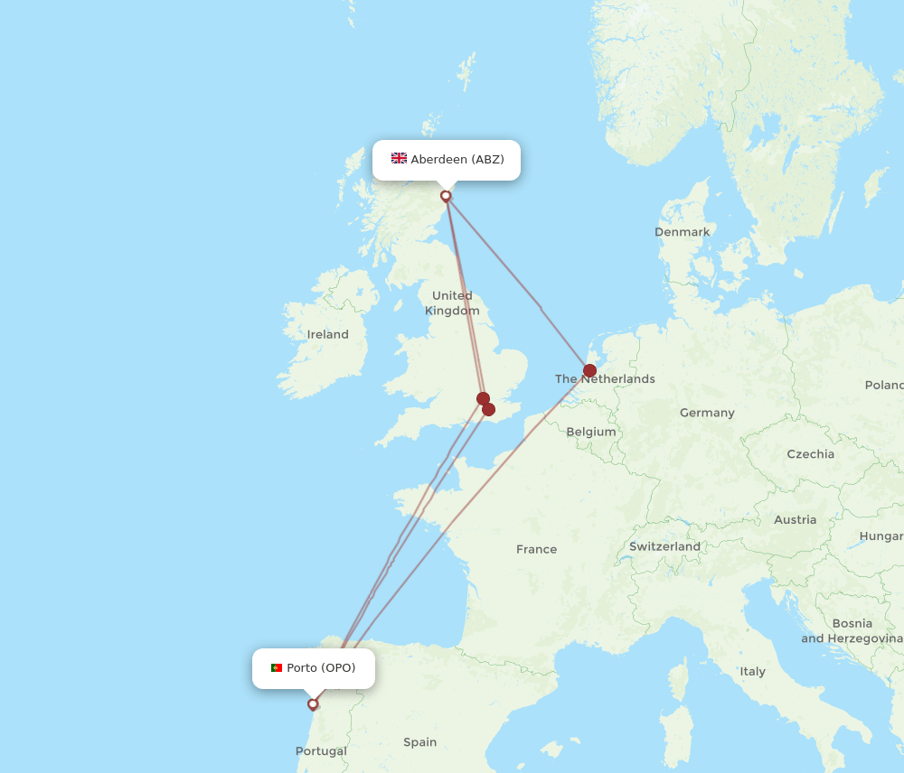 OPO-ABZ flight routes