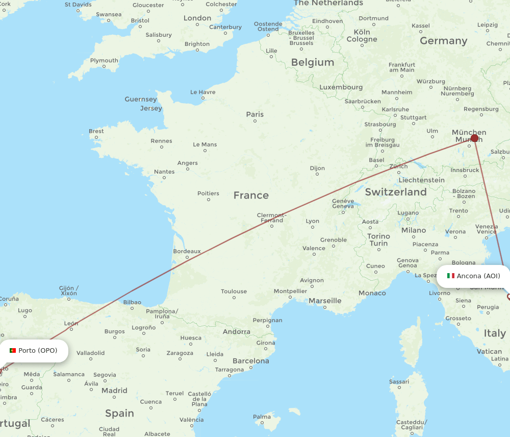 OPO-AOI flight routes