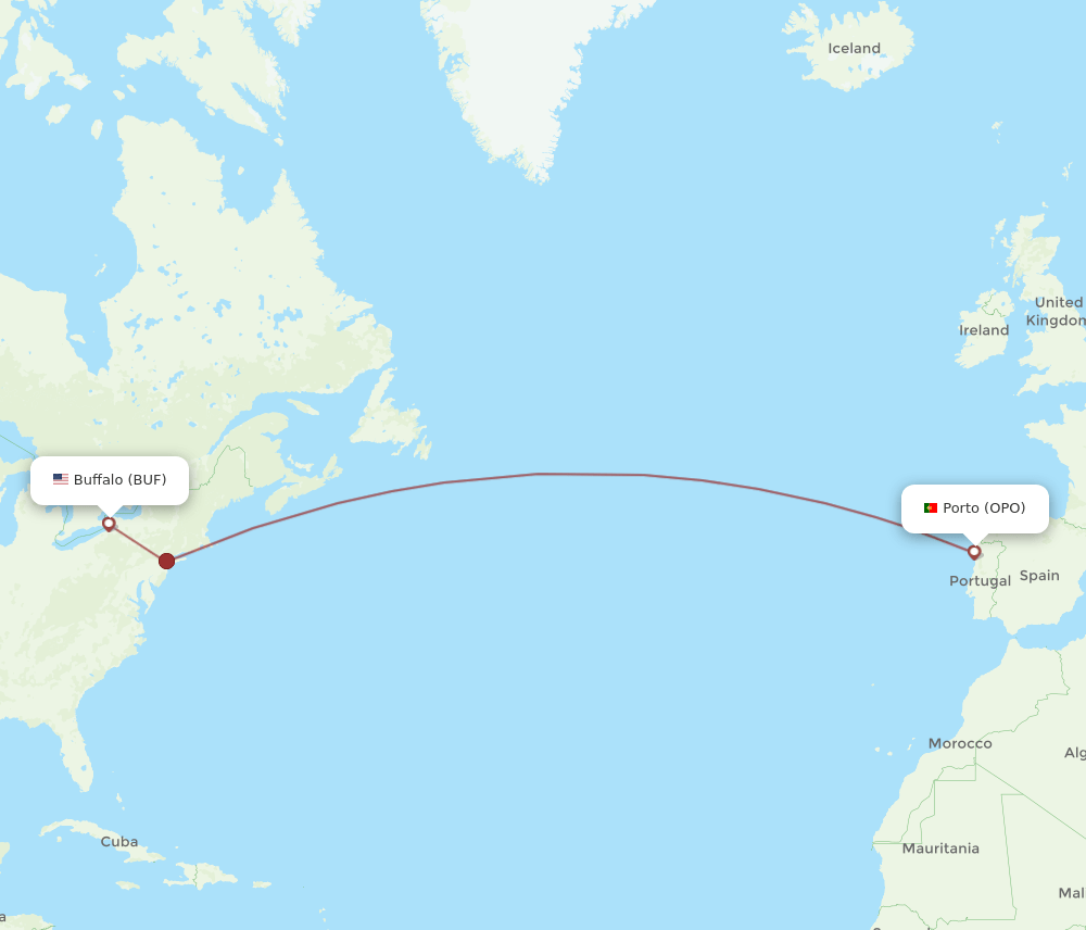 OPO-BUF flight routes