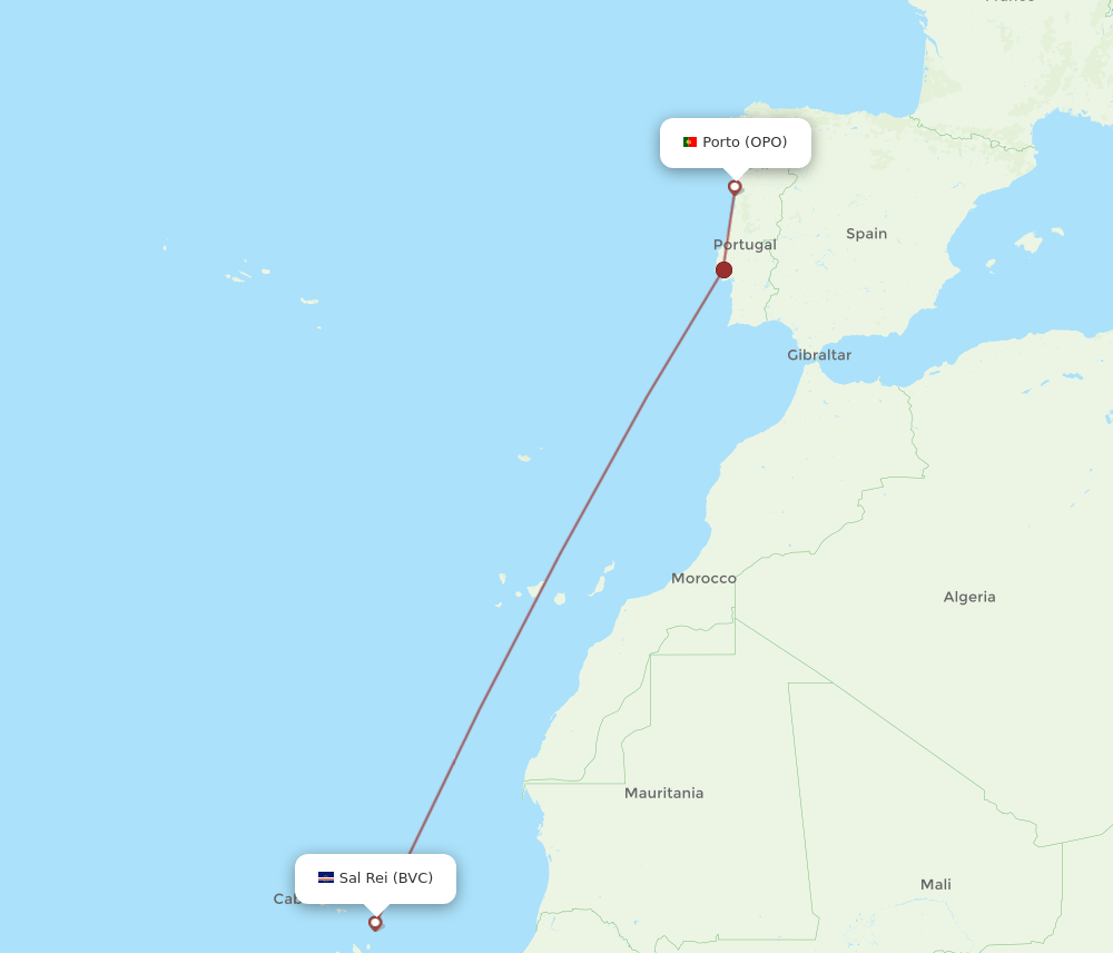 OPO-BVC flight routes