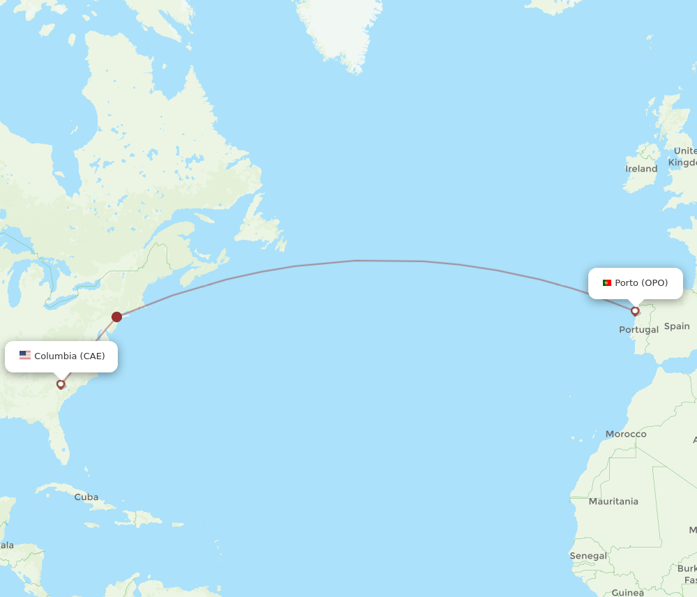 OPO-CAE flight routes