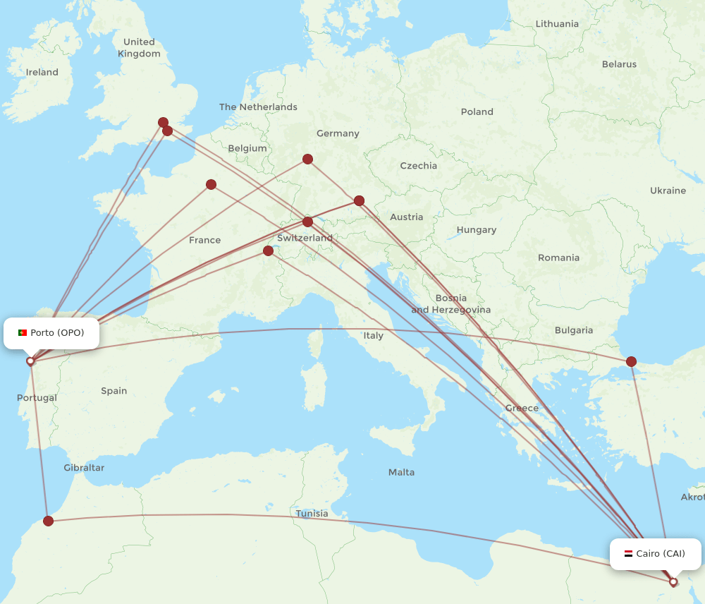 OPO-CAI flight routes