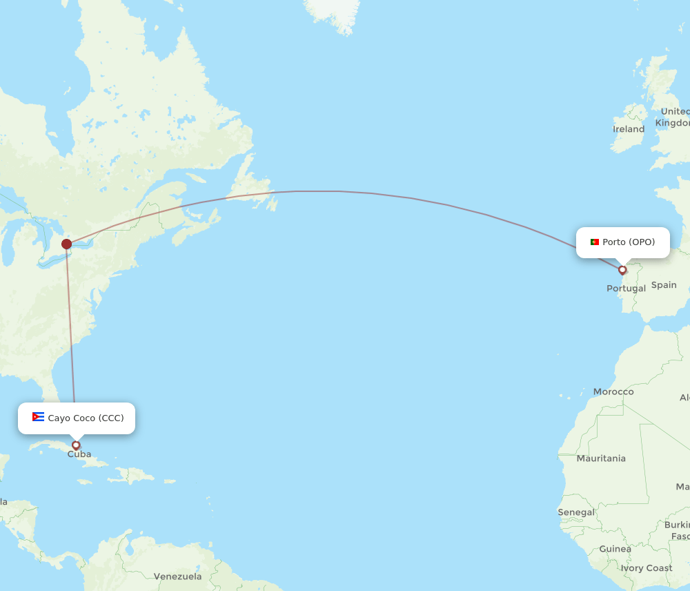 OPO-CCC flight routes