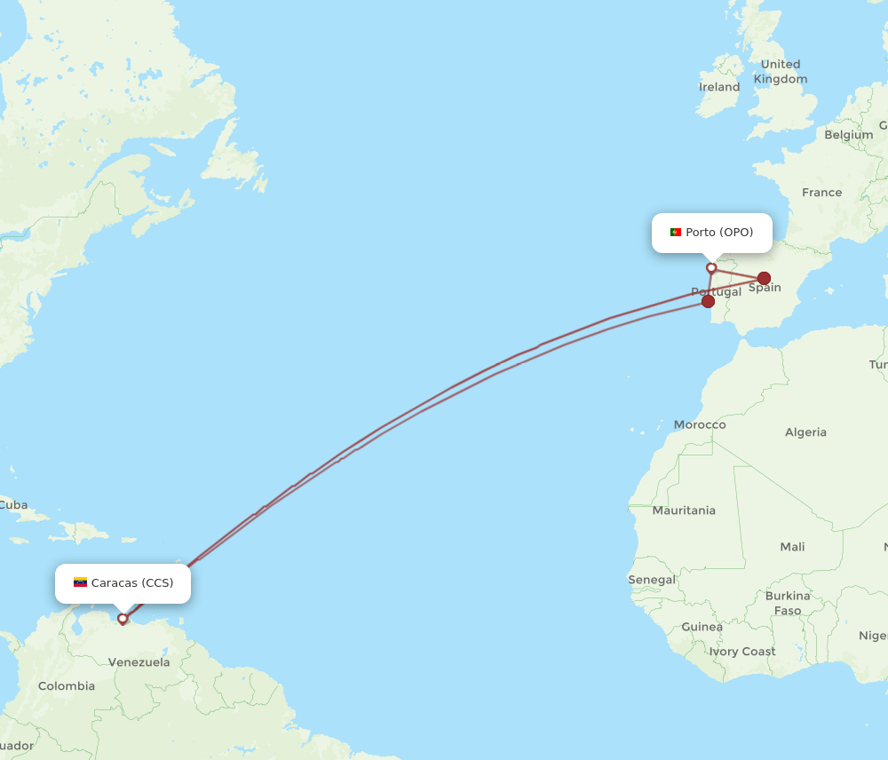 OPO-CCS flight routes