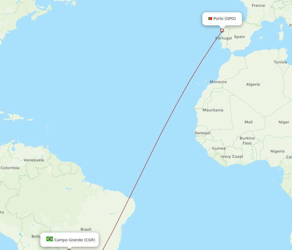OPO-CGR flight routes