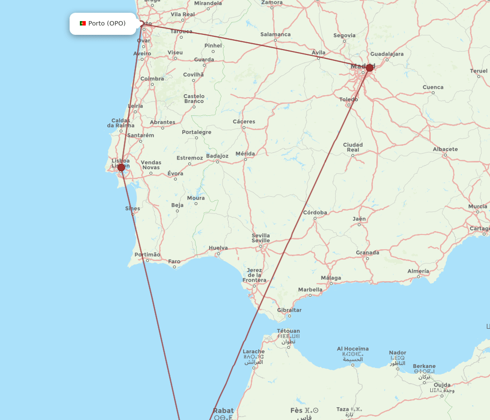 OPO-CMN flight routes