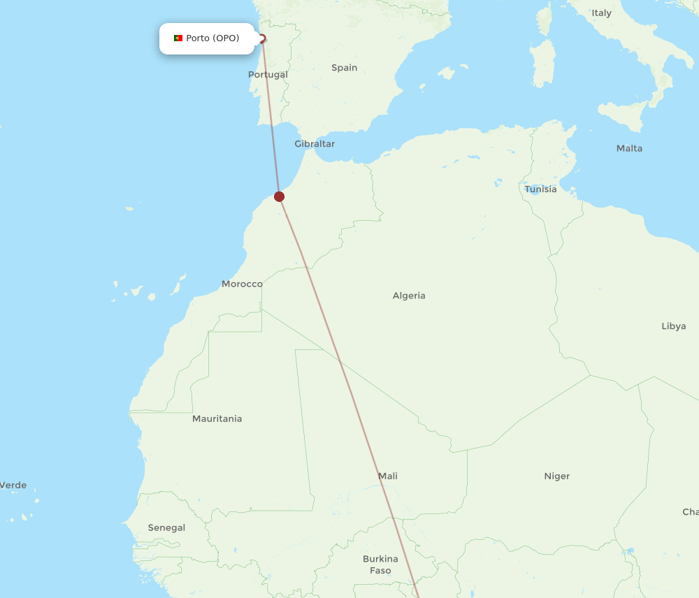 OPO-COO flight routes