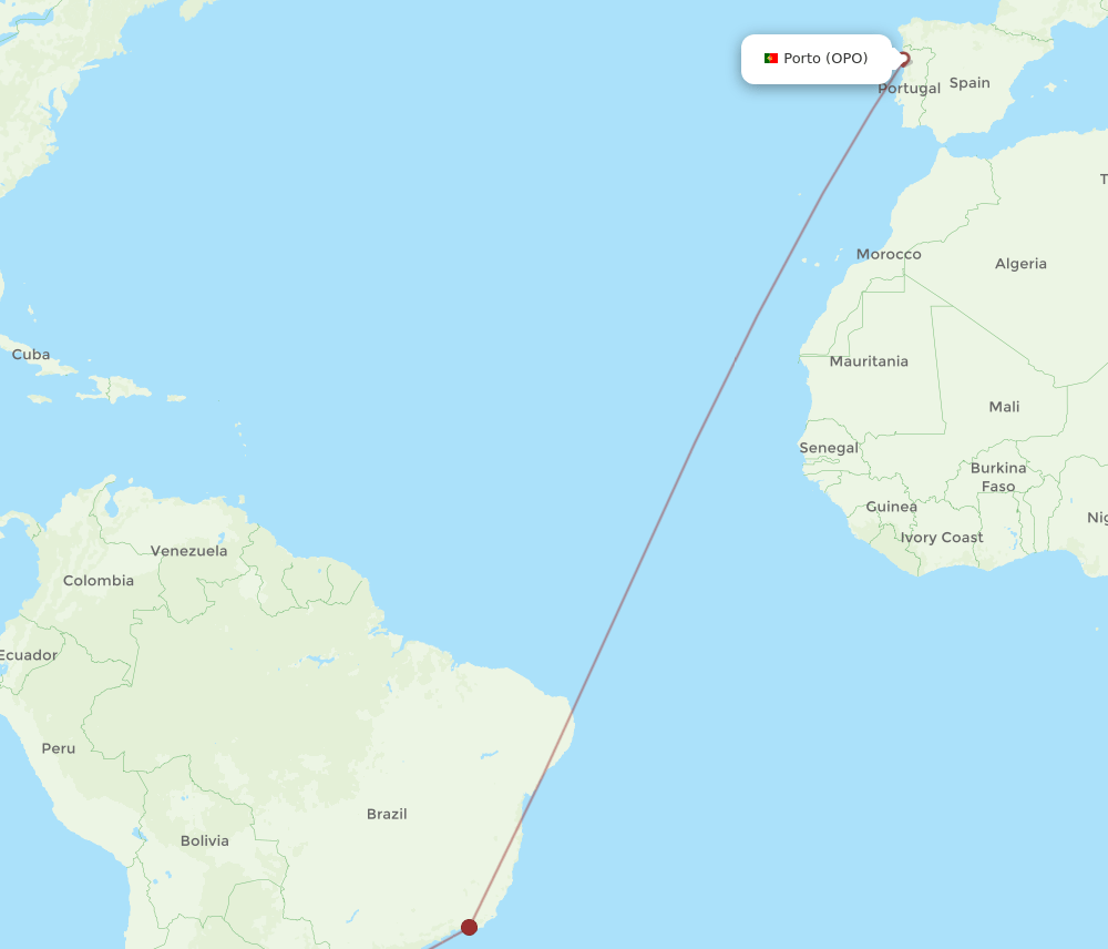 OPO-COR flight routes