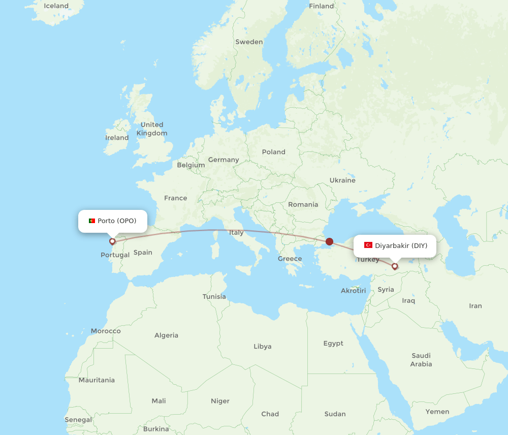 OPO-DIY flight routes