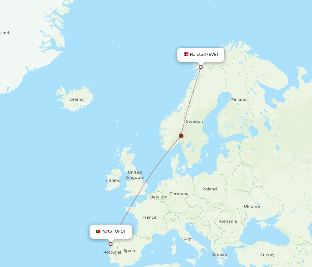 OPO-EVE flight routes