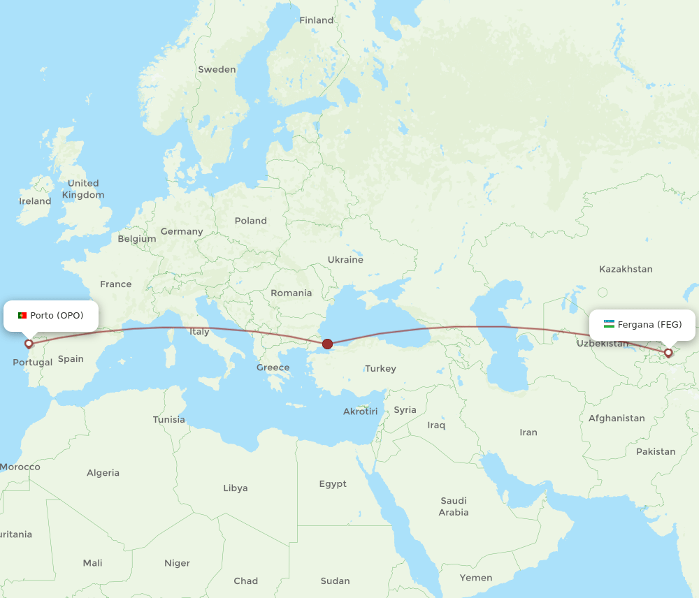 OPO-FEG flight routes