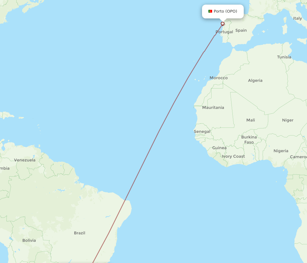 OPO to FLN flights and routes map