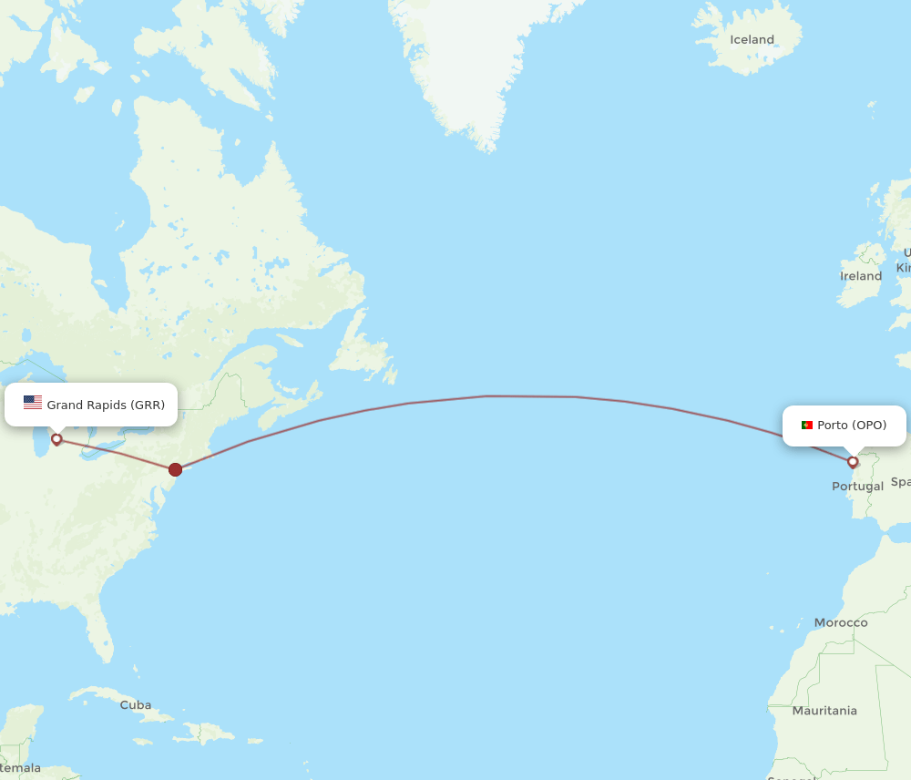 OPO-GRR flight routes