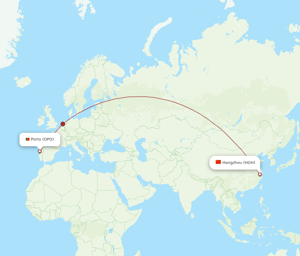 OPO-HGH flight routes