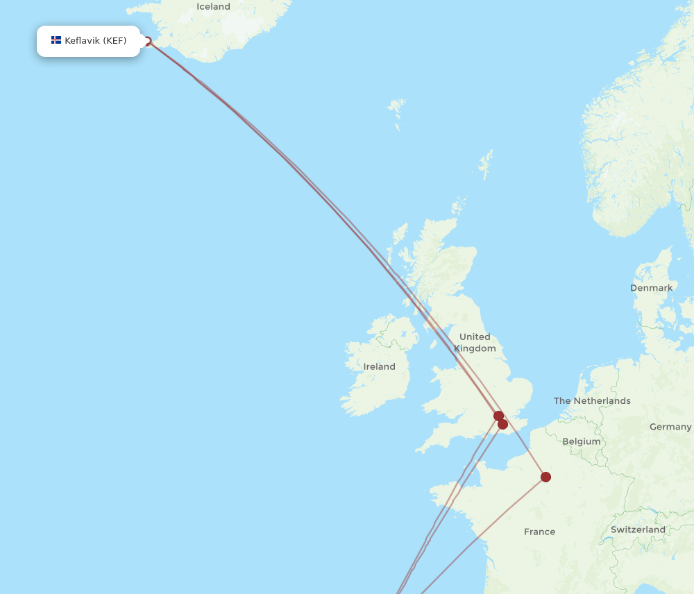 OPO-KEF flight routes
