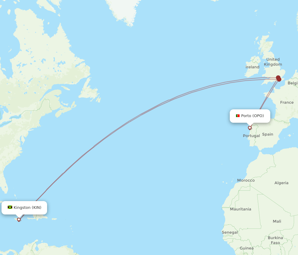 OPO-KIN flight routes