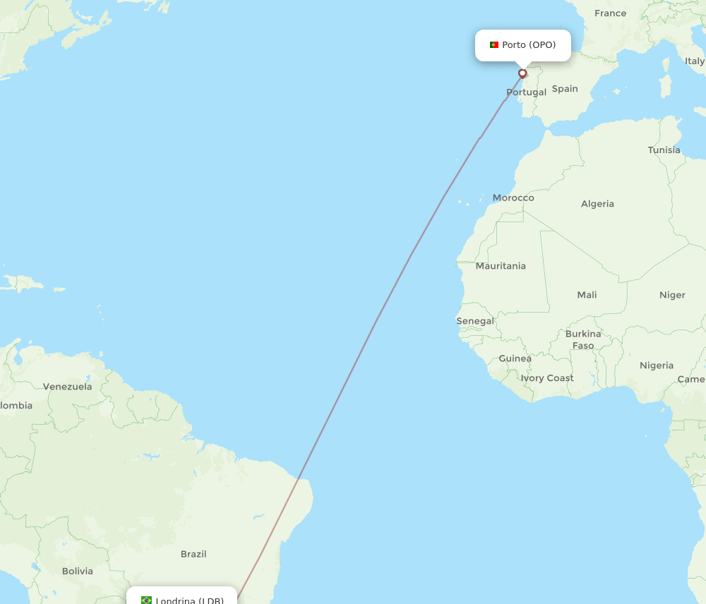 OPO-LDB flight routes