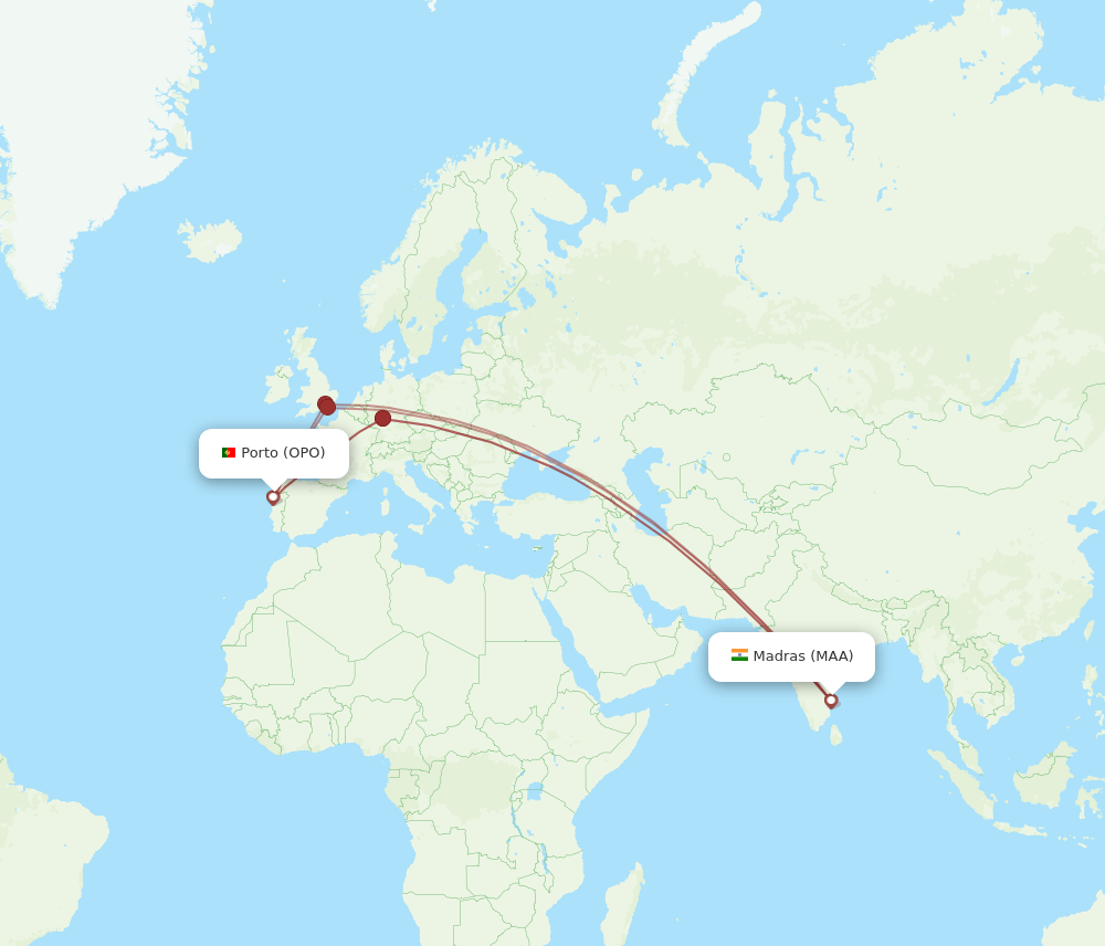 OPO-MAA flight routes