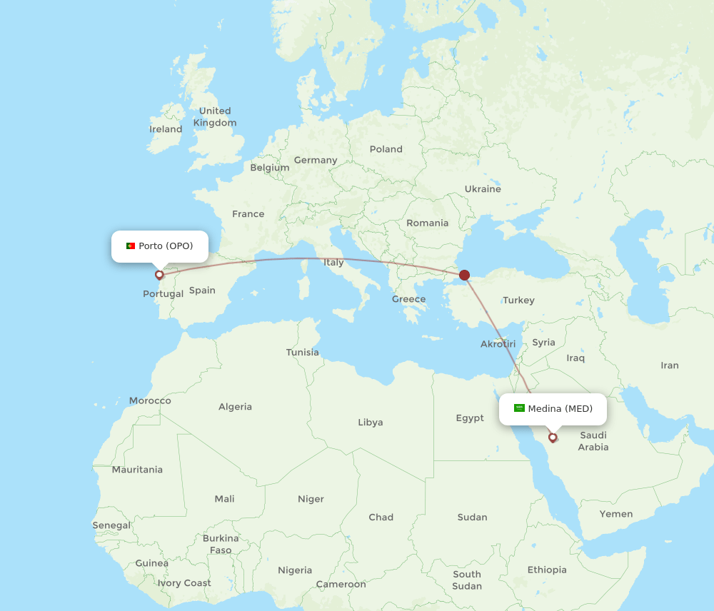 OPO-MED flight routes