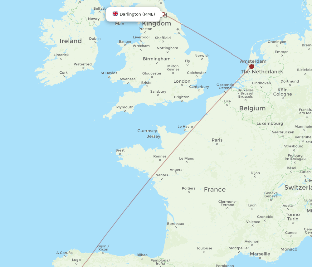 OPO-MME flight routes
