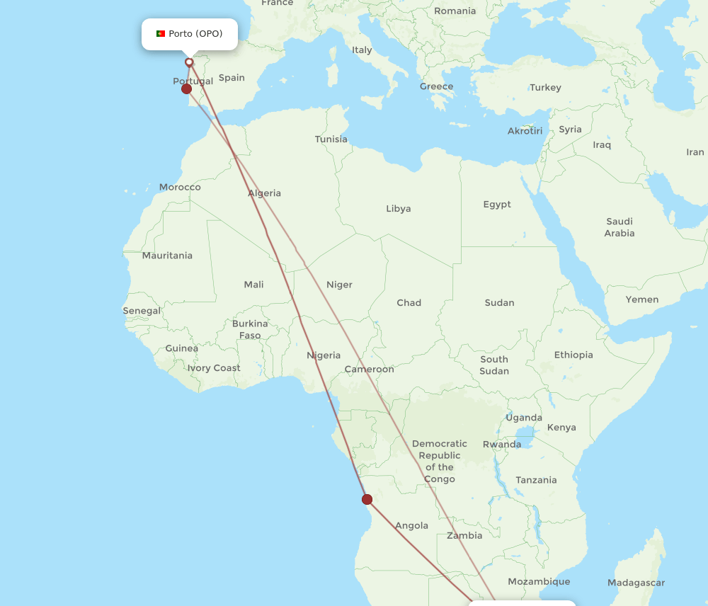 OPO-MPM flight routes