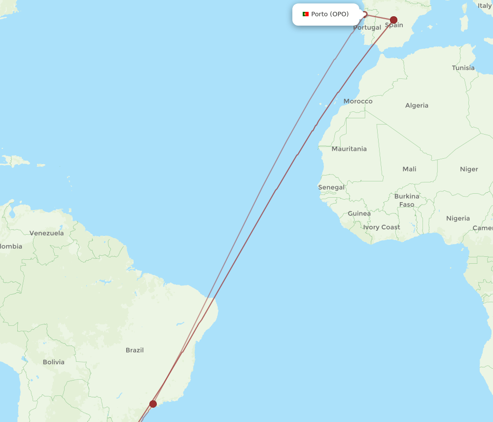 OPO-MVD flight routes