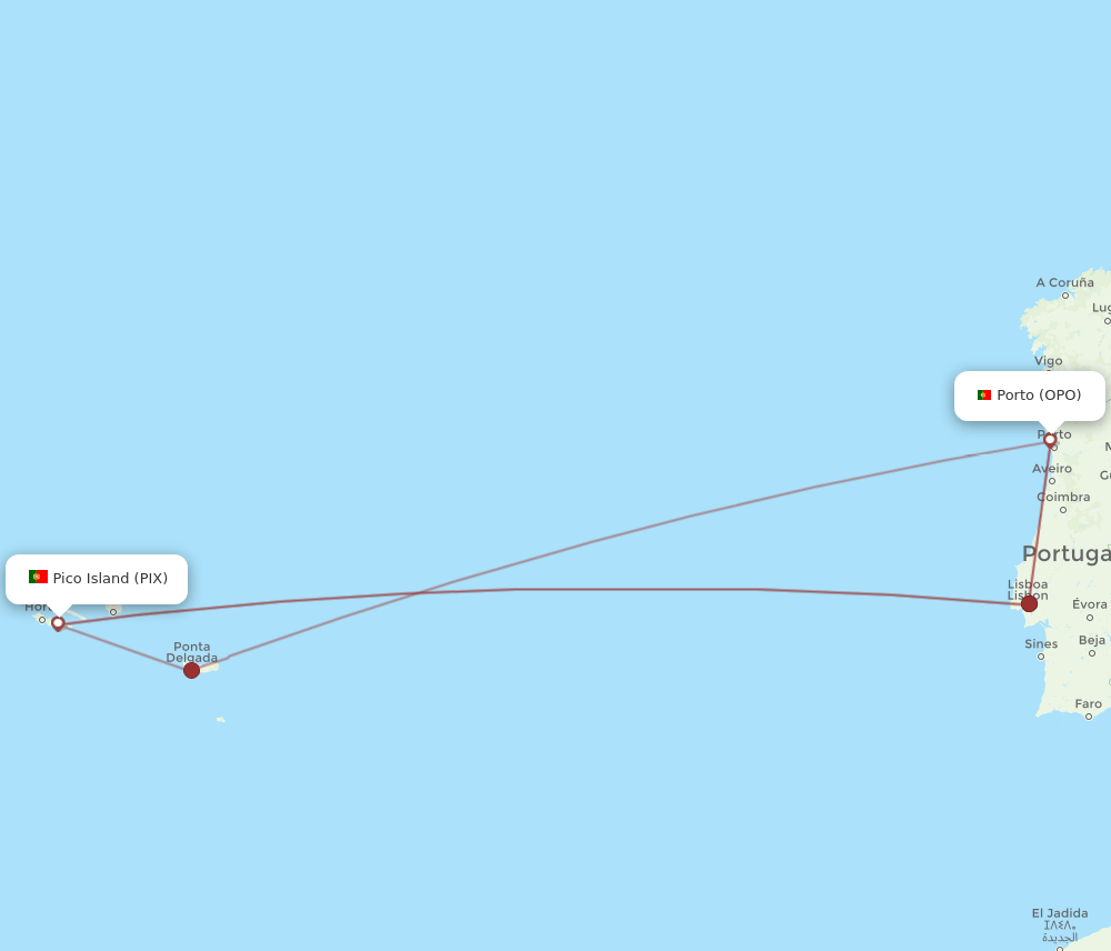 OPO-PIX flight routes