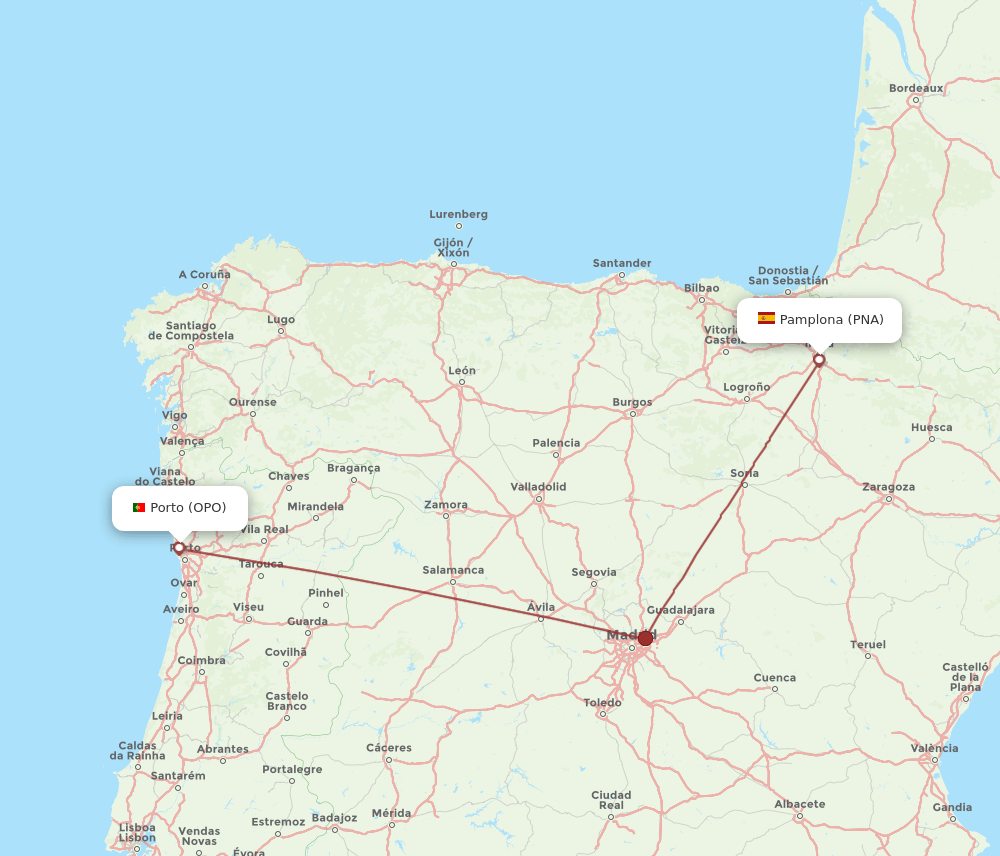 OPO-PNA flight routes