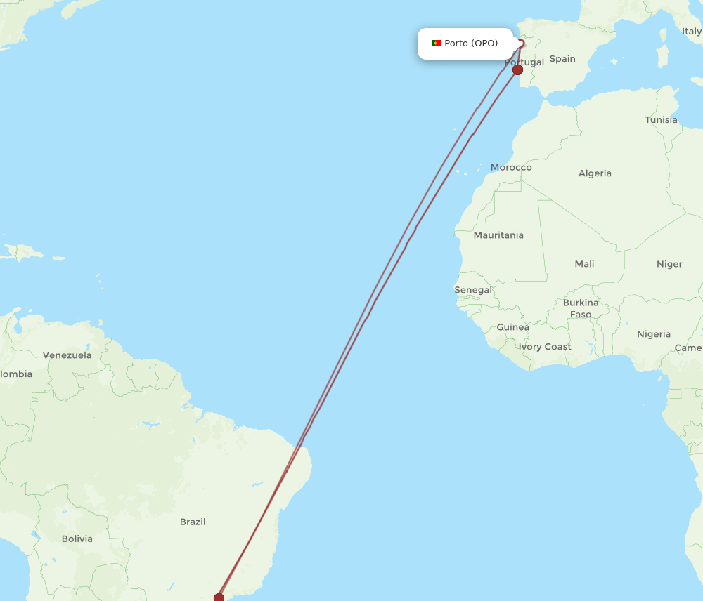 OPO-POA flight routes