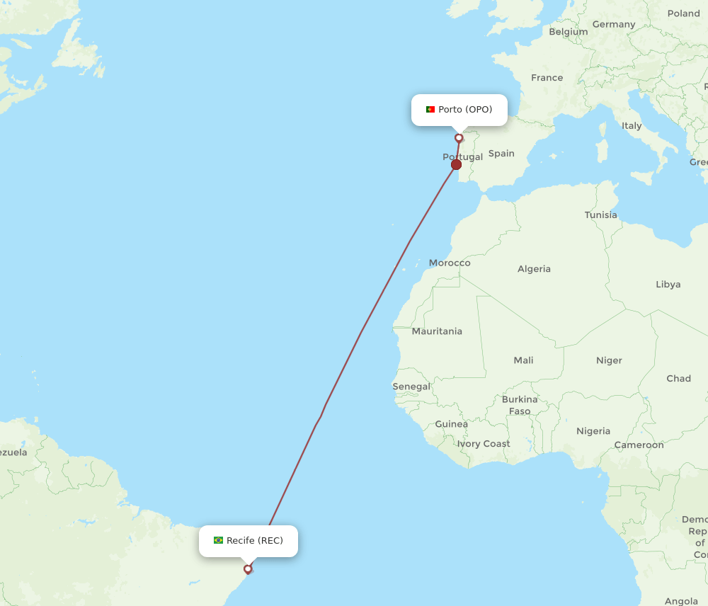 OPO-REC flight routes