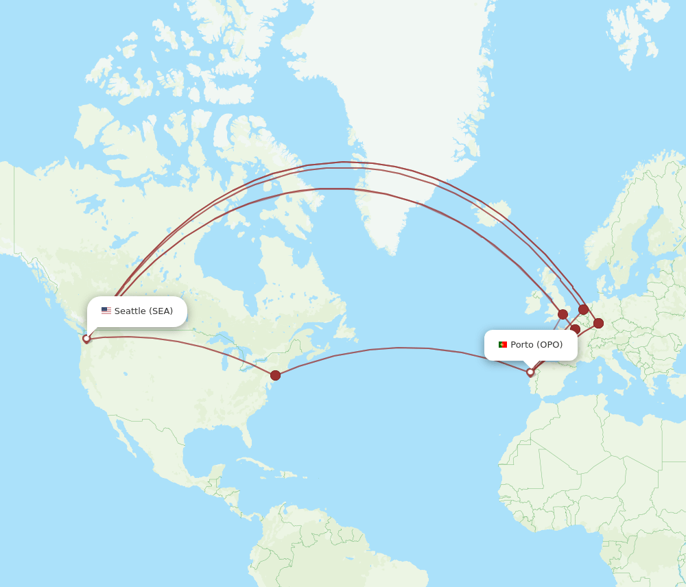 OPO-SEA flight routes