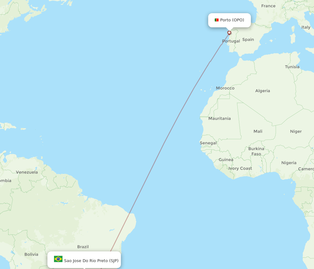 OPO-SJP flight routes