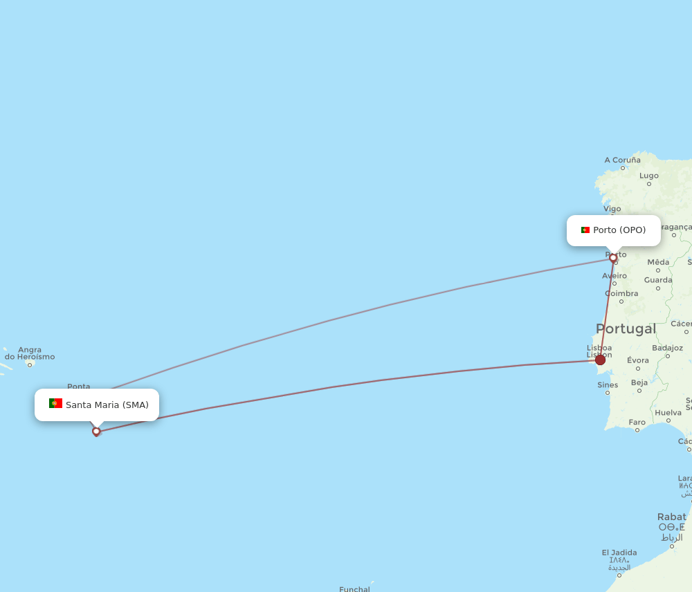 OPO-SMA flight routes