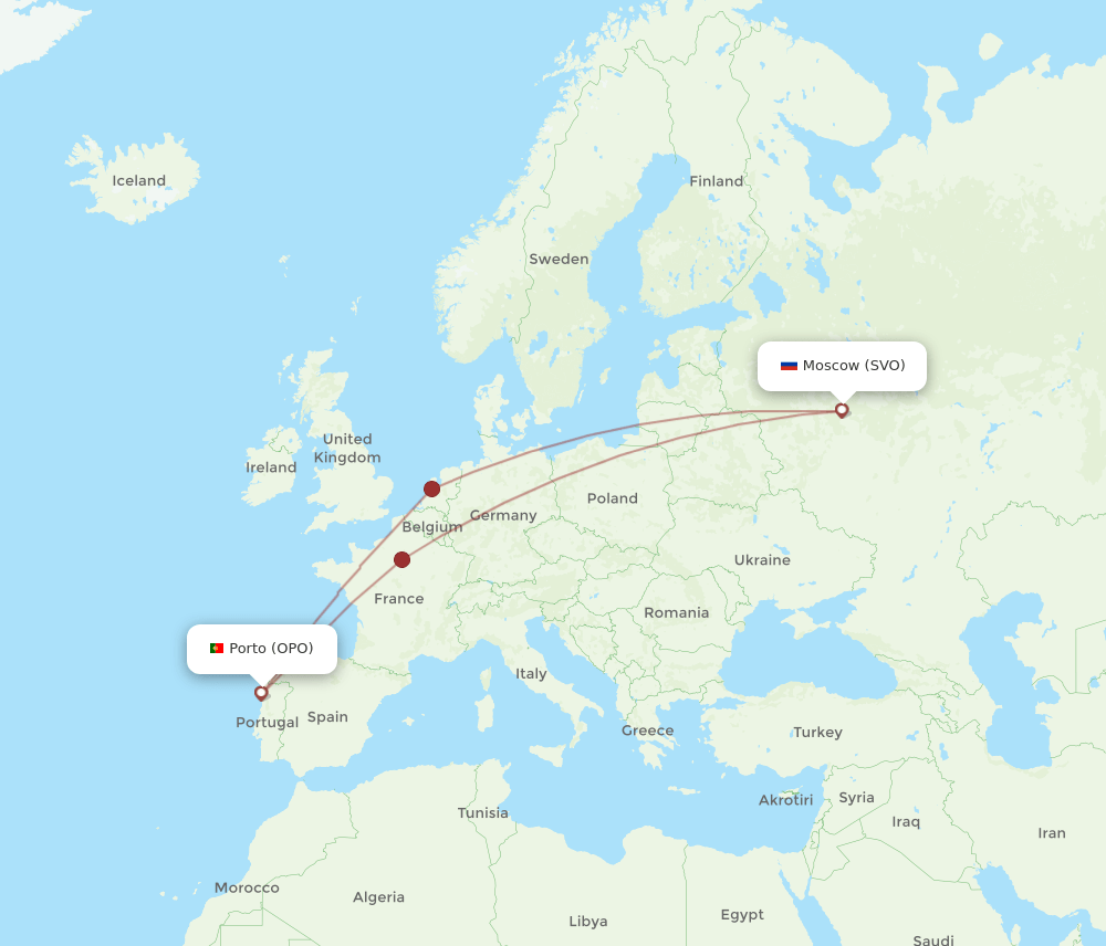 OPO-SVO flight routes