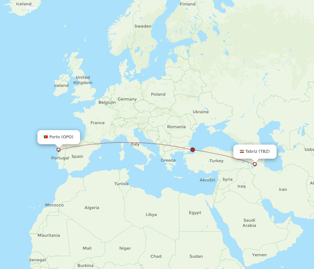 OPO-TBZ flight routes