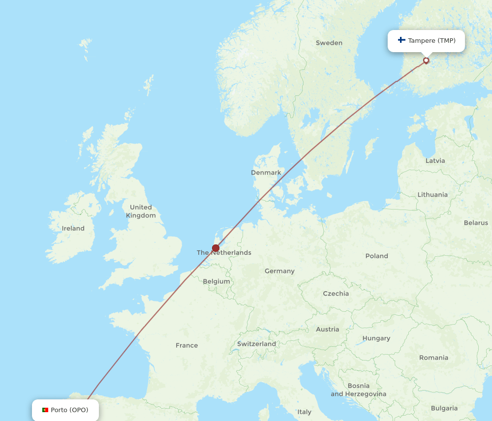 OPO-TMP flight routes