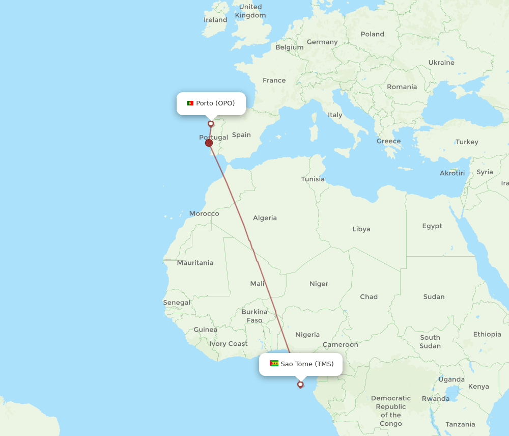 OPO-TMS flight routes
