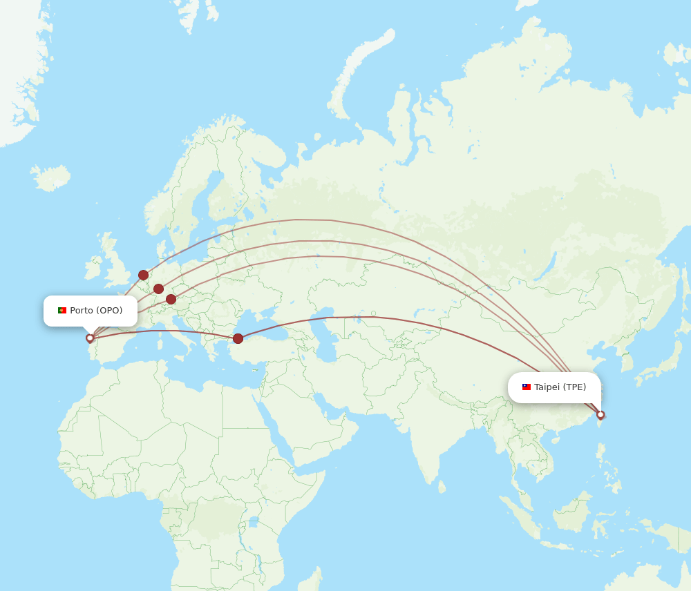 OPO-TPE flight routes