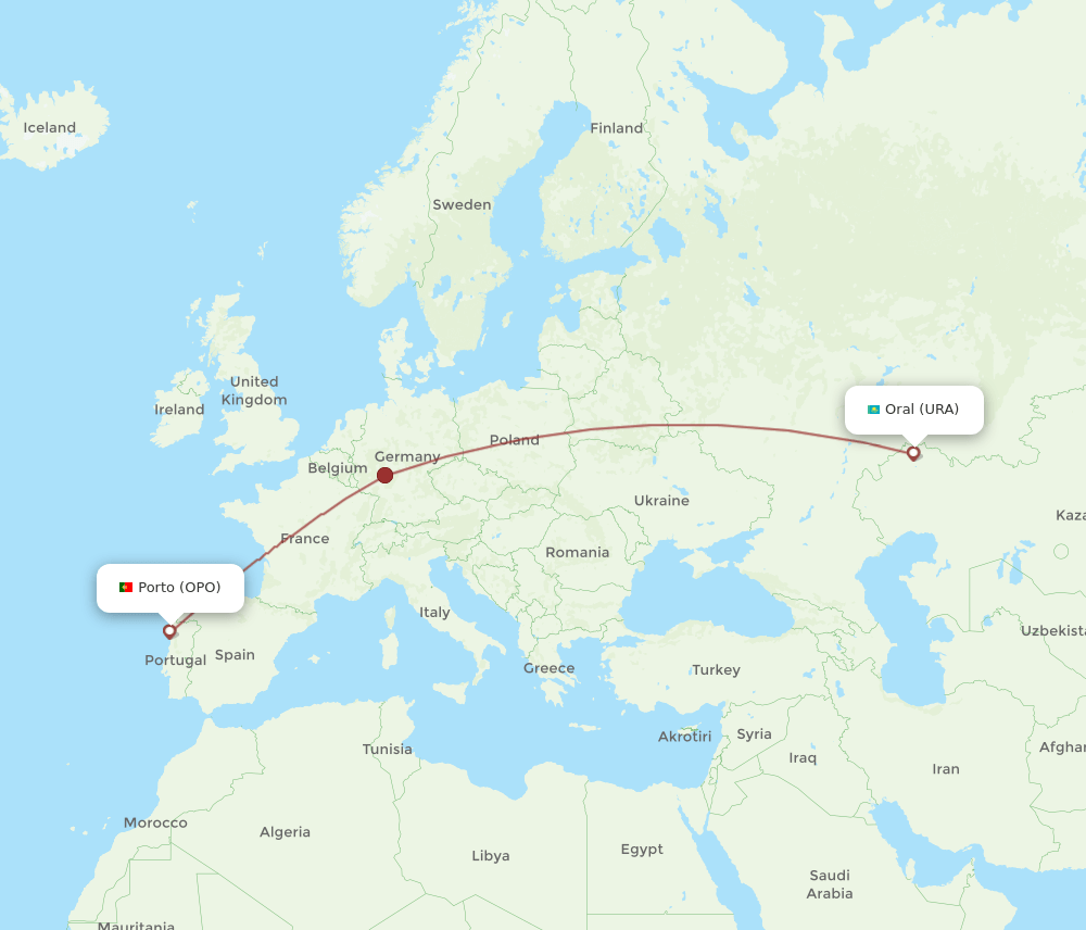 OPO-URA flight routes