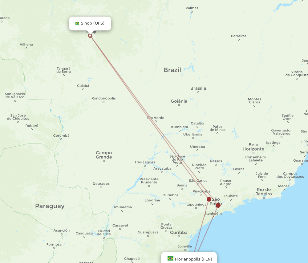 OPS-FLN flight routes
