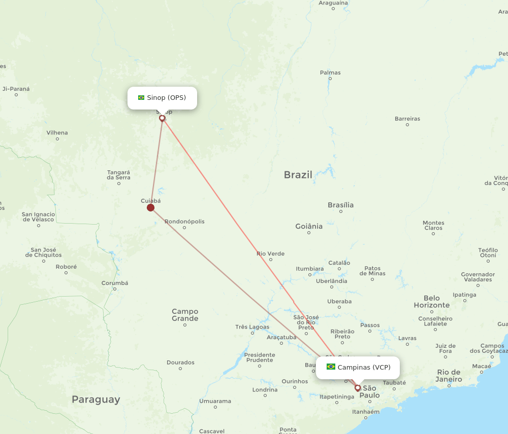 OPS-VCP flight routes