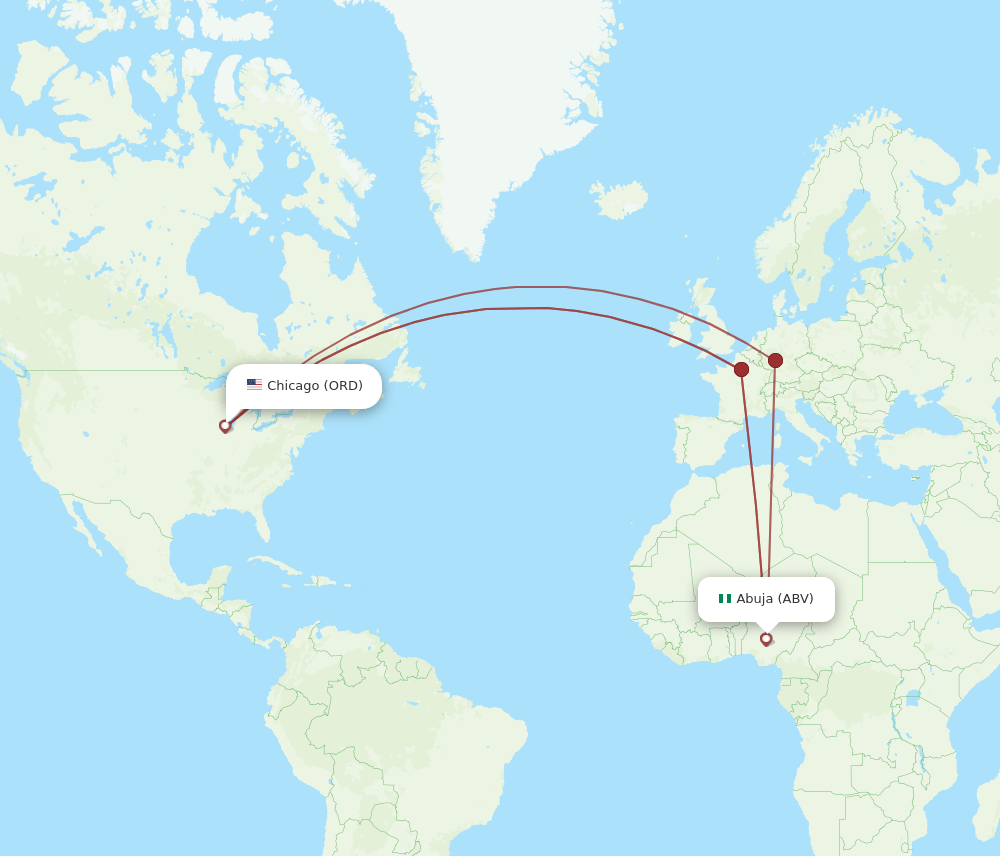 ORD-ABV flight routes