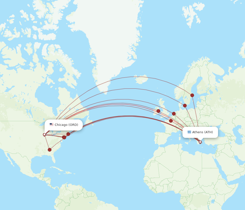 ORD-ATH flight routes