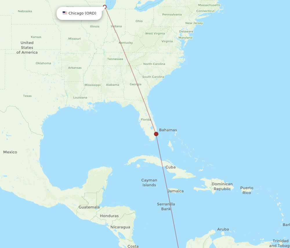 ORD-AXM flight routes