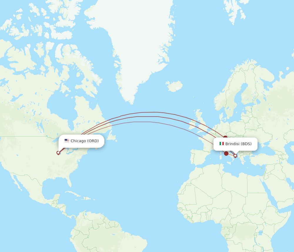 ORD-BDS flight routes