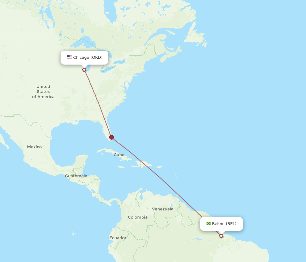 ORD-BEL flight routes